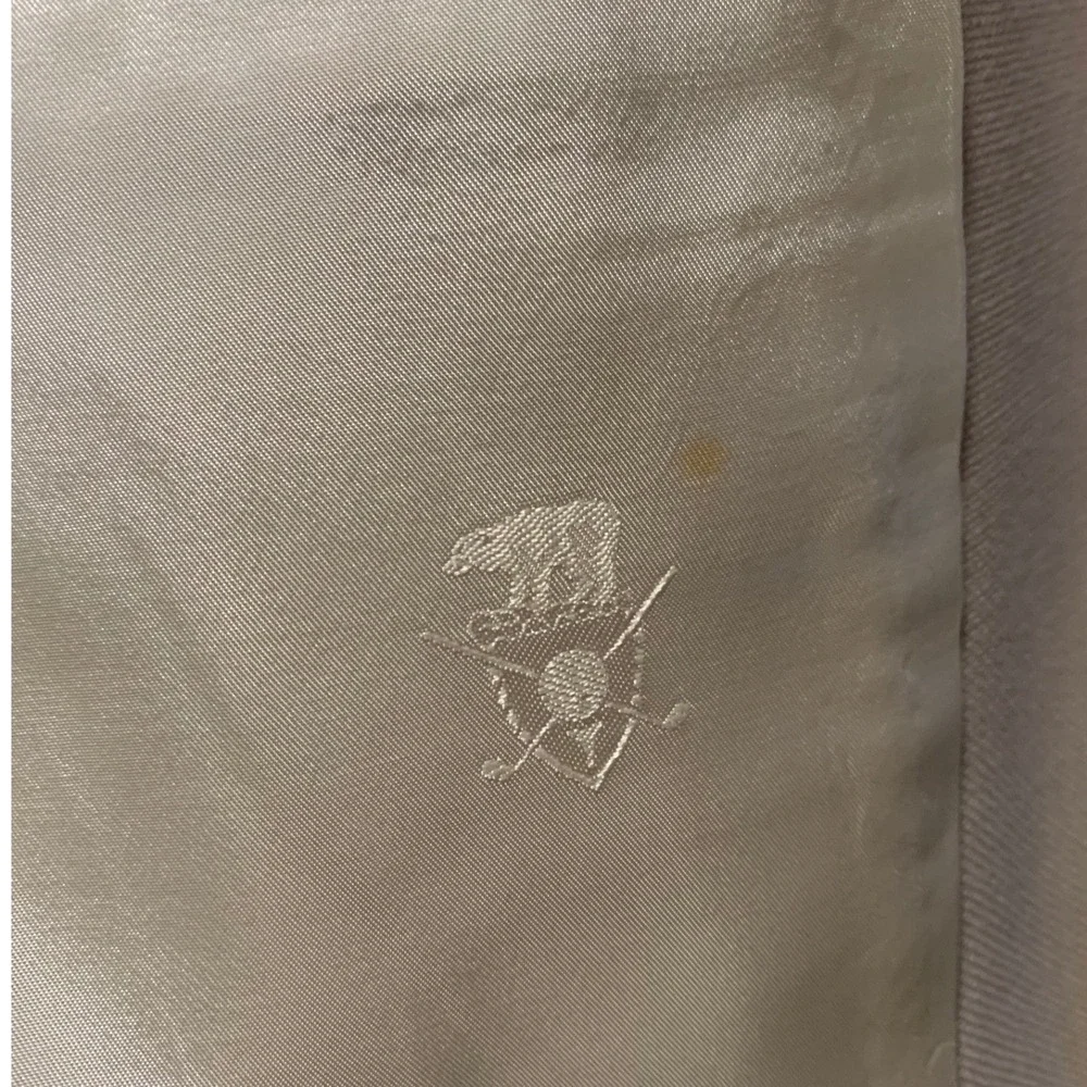 Jack Nicklaus Hart Schaffner Marx Mens Hopsack Blazer 42 R Beige Sport Coat Flaw